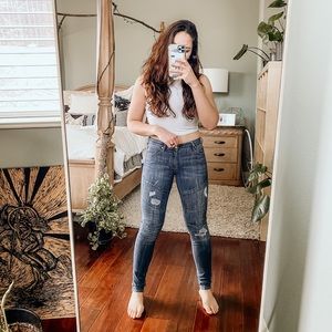 Biker ripped skinny jeans